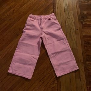 Lazy Oaf pink cropped jeans
